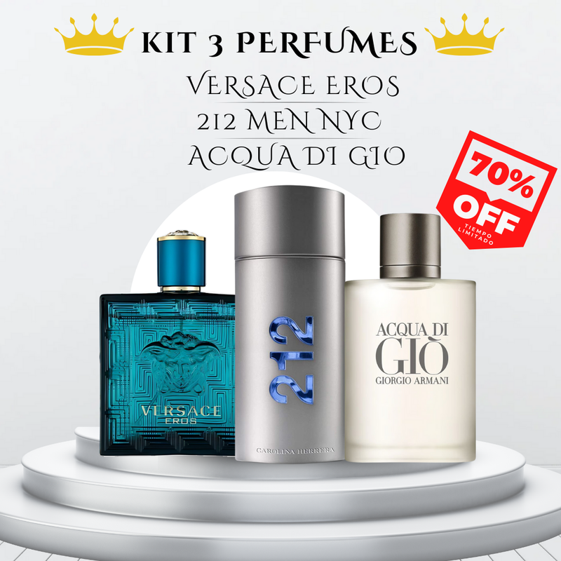 COMBO OFERTA X3: ACQUA DI GIO | CH 212 MEN NYC | VERSACE EROS