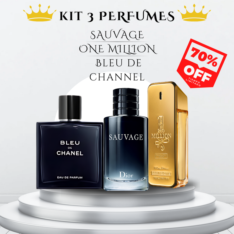 COMBO OFERTA X 3 |  Bleu de Chanel| Sauvage Dior | One million